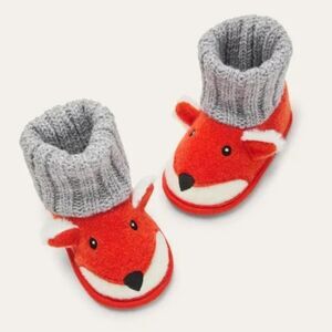 Boden Fox Knitted Slipper BootiesAutumn Orange size 20 for baby 6-12M